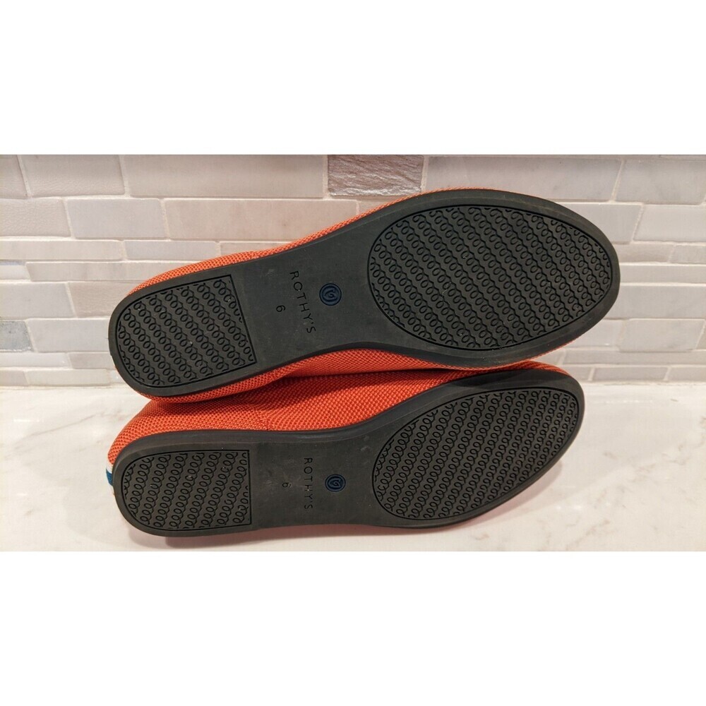 Women's Rothy's The Flat In Persimmon Marina Stripe Shoes Size 6 - Picture 5 of 6
